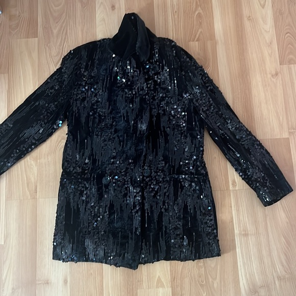 Anthropologie Black Sequin Blazer - Picture 6 of 16